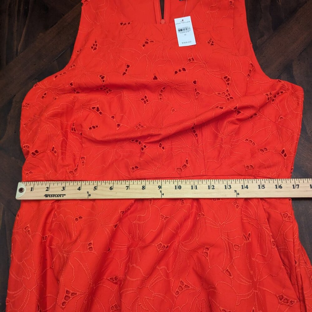 Ann Taylor Eyelet Belted Halter Flare Dress - Picture 12 of 13